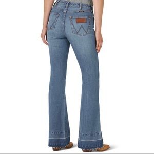 ❤️ Nwt Wrangler Retro Premium High Rise Trouser Cowgirl Raw Hem Jeans Sz 29 x 34